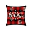 thumbnail image 3 of Red Plaid Christmas Design Cotton Linen Fabric Decorative Indoor Outdoor Throw Pillow Cover Set 18x18, 3 of 3