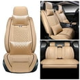 thumbnail image 2 of Maidao Car Seat Covers Full Set for Suzuki for Celerio/Vitz/Cultus 2008-Present 5 Seats Compatible Airbag Waterproof Premium Leather Front and Back Seat Protectors with Headrest Beige, 2 of 8