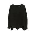 thumbnail image 2 of Fashionable Women Solid Cutout Knit Sweater - Irregular Hem Long Sleeve Pullover, 2 of 12