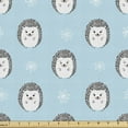 thumbnail image 1 of Hedgehog Fabric by the Yard, Watercolor Art Smiling Happy Characters with White Daisies on Blue, Upholstery Fabric for Dining Chairs Home Decor Accents, 3 Yards, Pale Blue Grey White by Ambesonne, 1 of 4