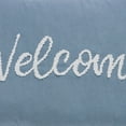 thumbnail image 4 of VCNY Home Welcome 14" x 20" Stone Blue Sentiment Embroidered Cotton Decorative Pillow, 4 of 5