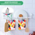 thumbnail image 4 of Yayeee Pot Holders Kitchen Heat Resistant with Pocket 7"x9.8" Cotton Oven Cooking Hot Pads, Purple Triangles, 4 of 7