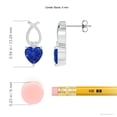 thumbnail image 2 of ANGARA Natural Heart Shaped Blue Sapphire Earrings with Diamond in 925 Sterling Silver for Women (Size-5mm) | Anniversary, Jewelry Gift for Women | Natural Blue Sapphire Earrings, 2 of 7