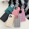 thumbnail image 3 of Winter Plush Square Lattice Case Compatible With Iphone 14 Pro Max, Soft Tpu Bumper Shockproof Cover, 3 of 5