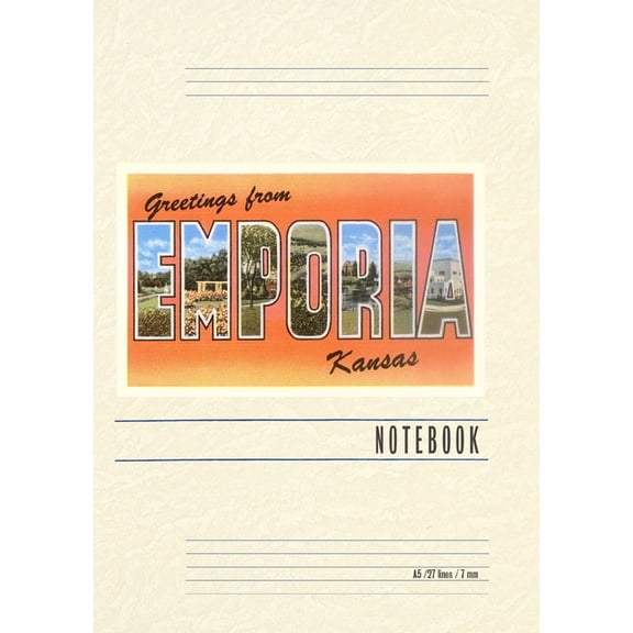 Vintage Lined Notebook Greetings from Emporia, (Paperback)