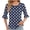 Navy, variant on Odbmxy Blouses for Women Elbow-Length Polka Dots Summer Womens T Shirts Ruffles Tunic Holiday Loose Casual Orange Tops