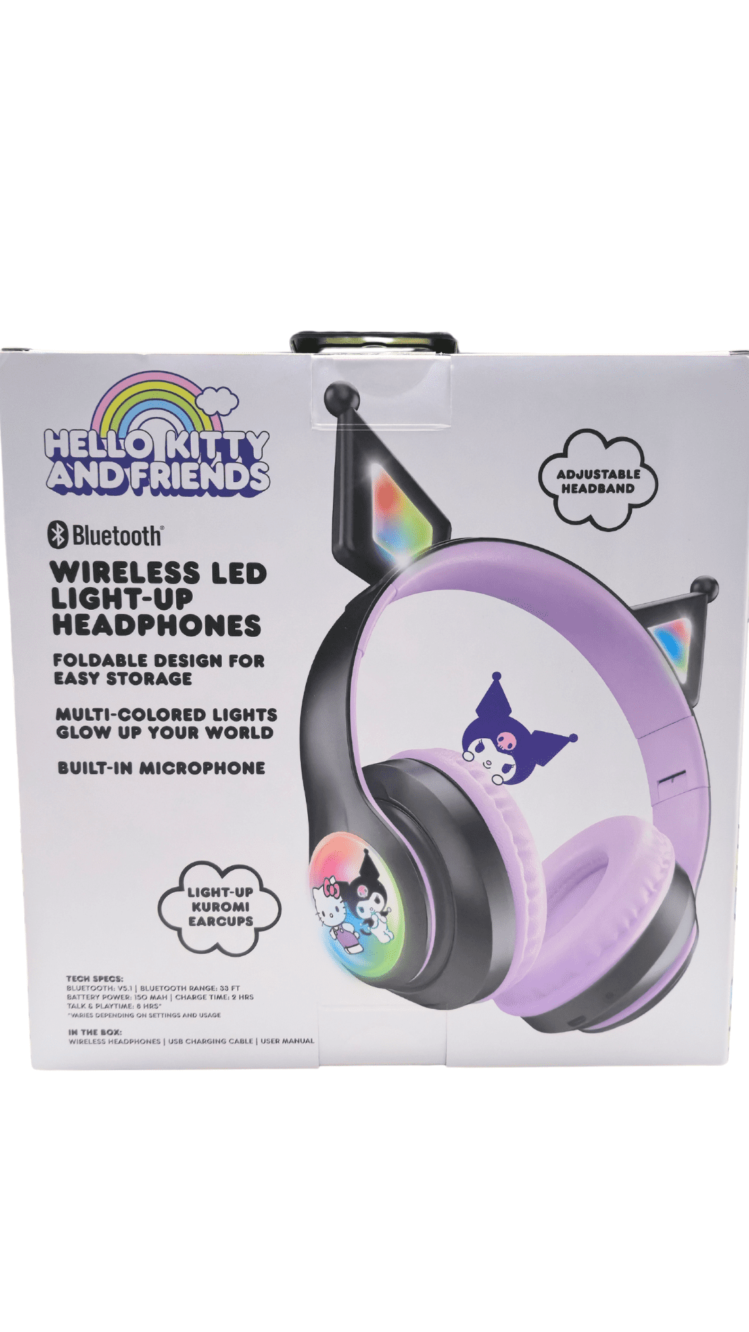 Hello Kitty Wireless Light-Up Headphones with Built-In Microphone and Kuromi Earcups