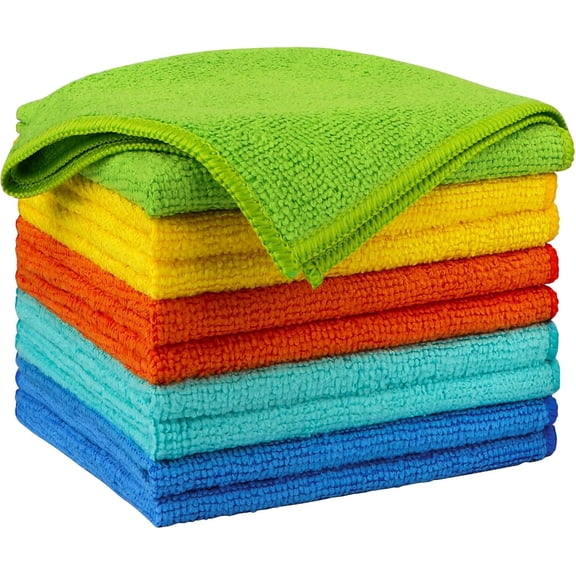 Microfiber Cleaning Cloth, 50PK, Microfiber Towels for Cars, Premium Wash Cloths, Dusting Cloth Cleaning Rags, Absorbent Towels for SUVs, House, Kitchen, Window, Cleaning Supplies12×12"