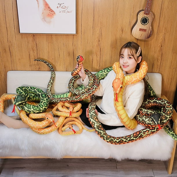Juguete de peluche de serpiente de la vida Real, Boa gigante Cobra, serpiente larga de peluche, rojo, amarillo, negro, verde, decoración creativa, regalo, 300CM2364