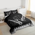 thumbnail image 3 of Feelyou Modern Musical Note Full Size Comforter Sets, Pop Music Lover Bedding Comforter Set, Saxophone Piano Print Reversible Bedding Sets, Super Cozy Room Decor, 3 Pieces, 3 of 8