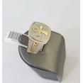 thumbnail image 4 of Real 10k Yellow Gold Diamond Mens Ring Ankh Cross Band Wedding Genuine Natural, 4 of 7