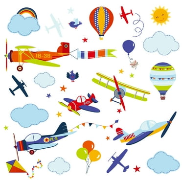Vintage Planes Nursery/Kids Room Peel & Stick Wall Decals