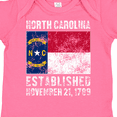thumbnail image 4 of Inktastic Established November 21, 1789 North Carolina Flag Boys or Girls Baby Bodysuit, 4 of 5