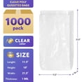 thumbnail image 2 of Clear Gusseted Polyethylene Bags, 1 Mil Ultra Thin, 1000 Count, 11.5 x 10 x 21.5 in, 2 of 6
