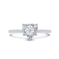 thumbnail image 4 of 1 Carat 6.5MM Heart Shape Lab Created Moissanite Diamond Solitaire Promise Ring For Women In 14K White Gold Over Sterling Silver(VVS1 Clarity, 1.00 Cttw)- 5, 4 of 6