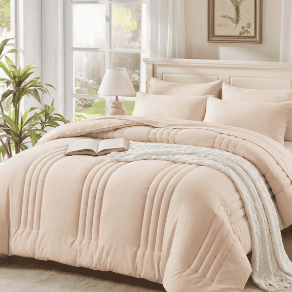 BDEUS Twin Comforter Set 4 Pieces,Comforter Set,Bed in a Bag, Bedding Set with Comforter,Fitted Sheet,Flat Sheet,Pillowcase, All Season