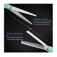 thumbnail image 3 of Kit De Tijeras Barbero Estilista Cortadoras De Cabello 12pcs plata con verde, 3 of 5