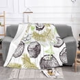 thumbnail image 2 of XMXT Flannel Throw Blanket for Couch, Warm Coconut Fruit Leaf Print Bed Sofa Decor Blankets for Home Bedroom, 80 x 60 inches, 2 of 8
