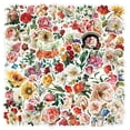 thumbnail image 1 of Pegatinas vintage con motivos florales, 50 unidades, impermeables, para álbumes de recortes, 1 of 2
