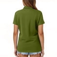thumbnail image 4 of Lumtrix Women'S Polo Shirts Short Sleeve Classic Lightweigth Work Blouses Summer Business Casual Fashion Tops Army Green 2XL, 4 of 5