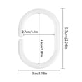 thumbnail image 6 of OIUR 12Pcs Shower Curtain Hook Heavy Duty Universal Bathroom Shower Rod C-shaped Ring Hanger Holder Bathroom Curtain Accessories, 6 of 7