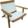 thumbnail image 3 of Teak Wood Paris Outdoor Patio Lounge and Dining Chair, A-Grade Teak with White Webbing, 3 of 5