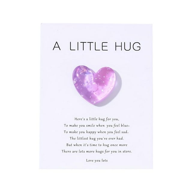 Pocket Hugs Love Token Resin Heart Keepsake For Family Friends Mothers Day Gift With Greeting Card