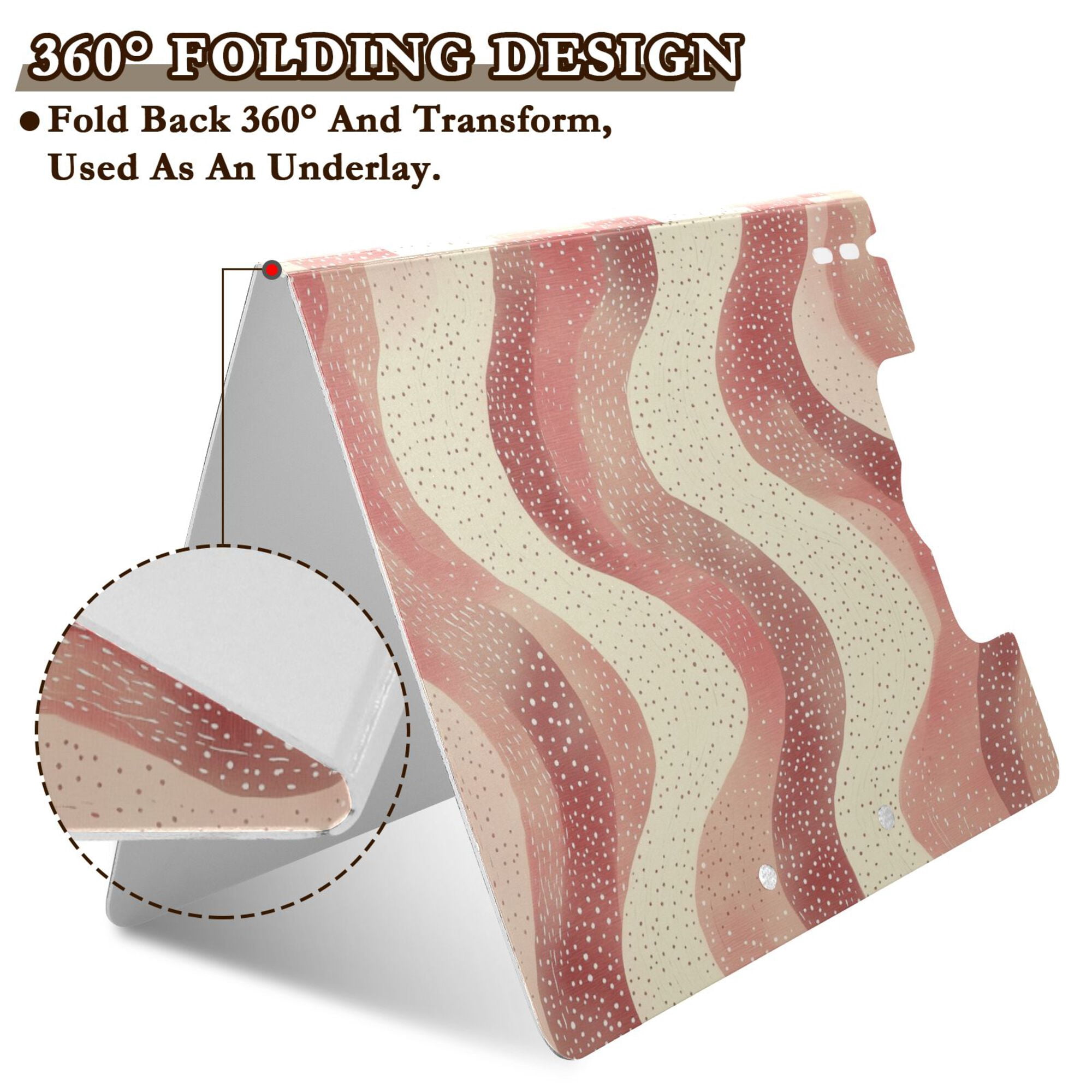 FORMRS A4 Clipboard Folder with Pen Holder Horizontal Foldable School Office Binder, Soft Pink Pattern