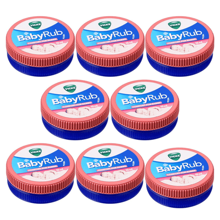 Vicks BabyRub Vapor Ointment 10ml – 8 Pack – Gentle Baby Care Balm