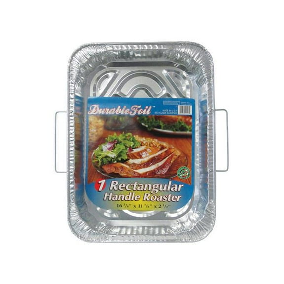 Home Plus  11.87 x 16.62 in. Durable Foil Roaster Pan with Handles - Silver- pack of 12