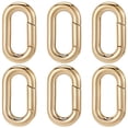 thumbnail image 1 of 6Pcs Ion Plating(IP) 304 Stainless Steel Spring Gate Rings Oval Real 18K Gold Plated 18.5x10x3mm, 1 of 6
