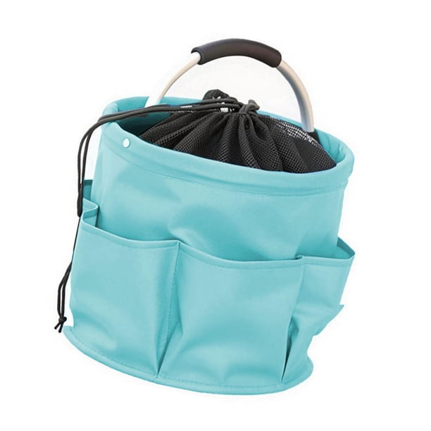 Cesta plegable con asa, bolsa para herramientas de jardín, cesta organizadora para picnic con cordón para jardinería, senderismo, parques temáticos y Azul cielo