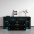 thumbnail image 3 of Minelli TV Stand for TVs up to 70", Modern High Gloss 61" Entertainment Center, TV Media Console with Storage Cabinets and LED Lights, 3 of 6