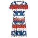 thumbnail image 4 of Puntoco Vestido De Cuello Redondo De Manga Corta Suelto Informal Estampado Del Día De La Independencia De Verano Para Mujer Azul Xxl,Regalos Para Mujer Joven, 4 of 5