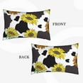 thumbnail image 4 of Daiia Black Cow Print With Sunflowers Country Bedding Waterproof Pillow Protector Zippered Queen – Bed Bug Proof Pillow Encasement-16"x24", 4 of 9