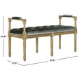 thumbnail image 5 of SAFAVIEH Raiden Velvet Rustic Oak Tufted Bench, Grey/Rustic Oak, 5 of 7