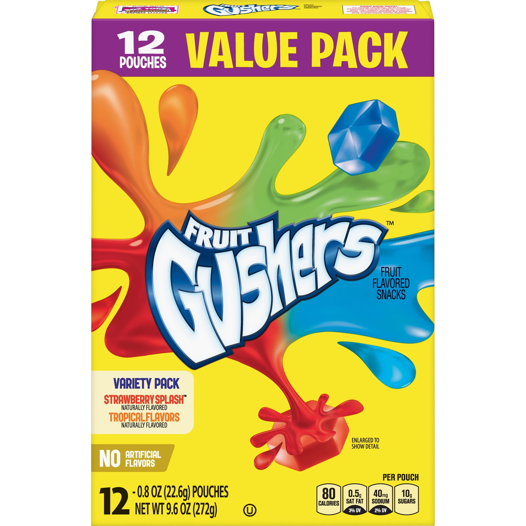 Gushers, Strawberry Splash and Tropical Flavored, 12 Pouches Walmart