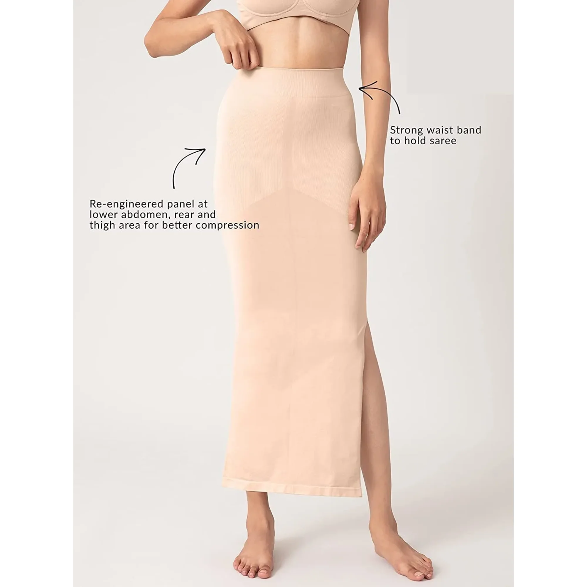 OSNICA Saree Shapewear Petticoat For Women | Cotton-Blended, M-L Size, Mermaid Design