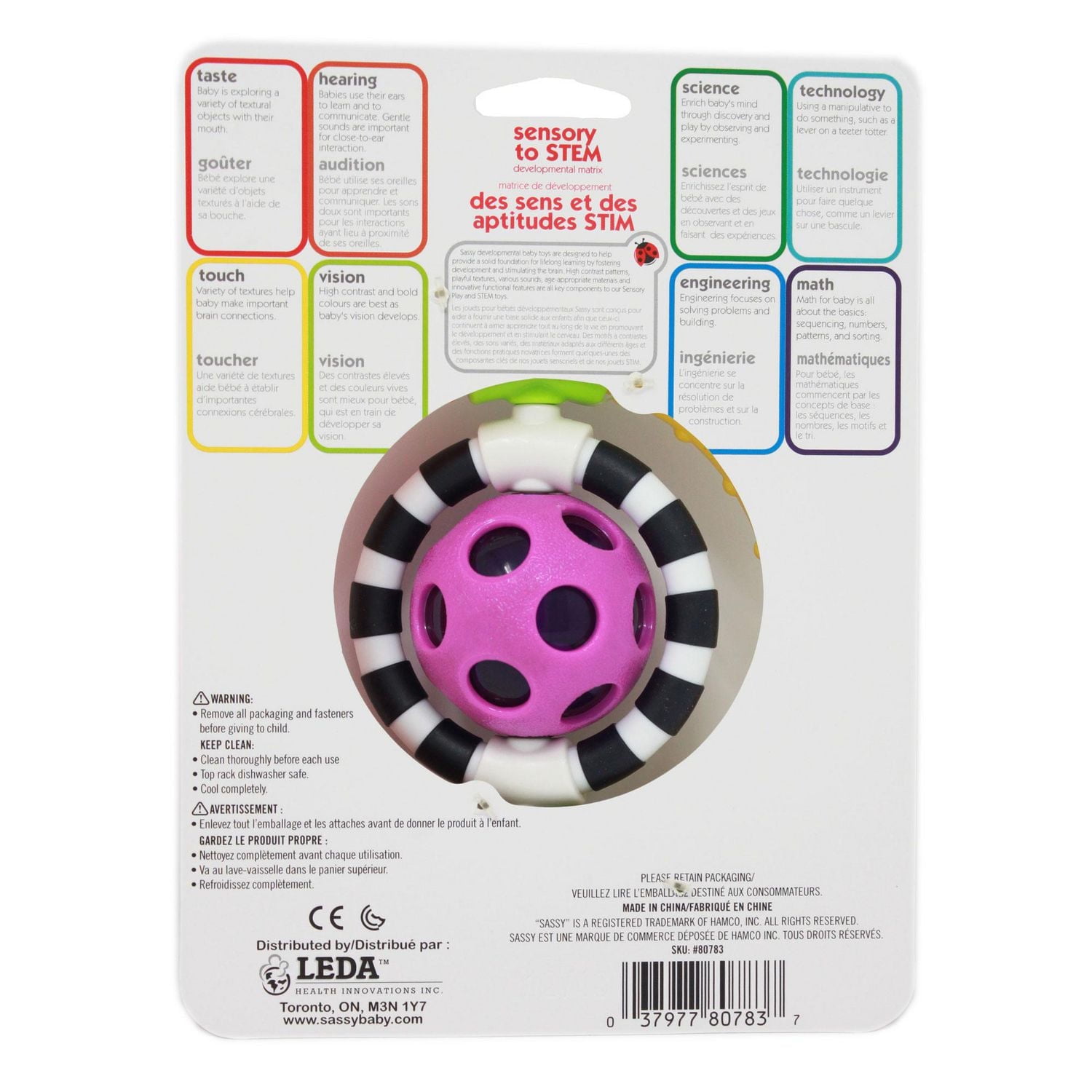 Sassy® Spin & Chew Ring Hochet