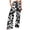 Black, variant on Women Pants Casual Elastic Waist Floral Printed High Waisted Straight Leg Wide Leg Pants Black S