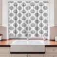 thumbnail image 2 of Ambesonne Ethnic Kitchen Curtains, Mandala Like Lotus Flower, 55"x45", Charcoal Grey White, 2 of 3