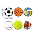 thumbnail image 3 of Sports Ball Cup Coasters Set Of 6 Wooden Round Drink Mats - Tabletop Protectors For Coffee Mug Water Glass Modern Sports Home Office Decor, 3 of 6