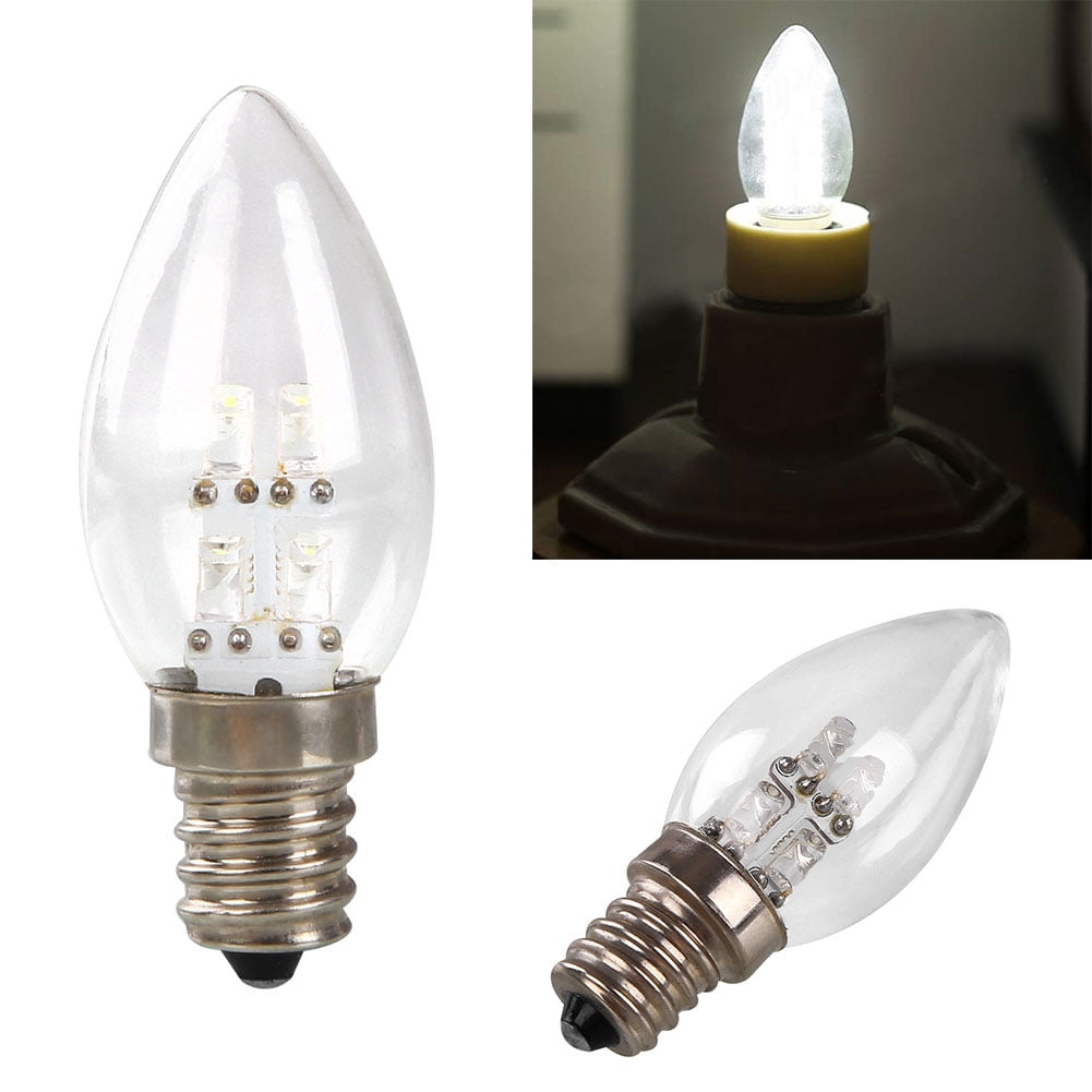 Hot E12 LED 0.5W Candle Light Bulb Lamp DC 220V 80LM White/Warm White