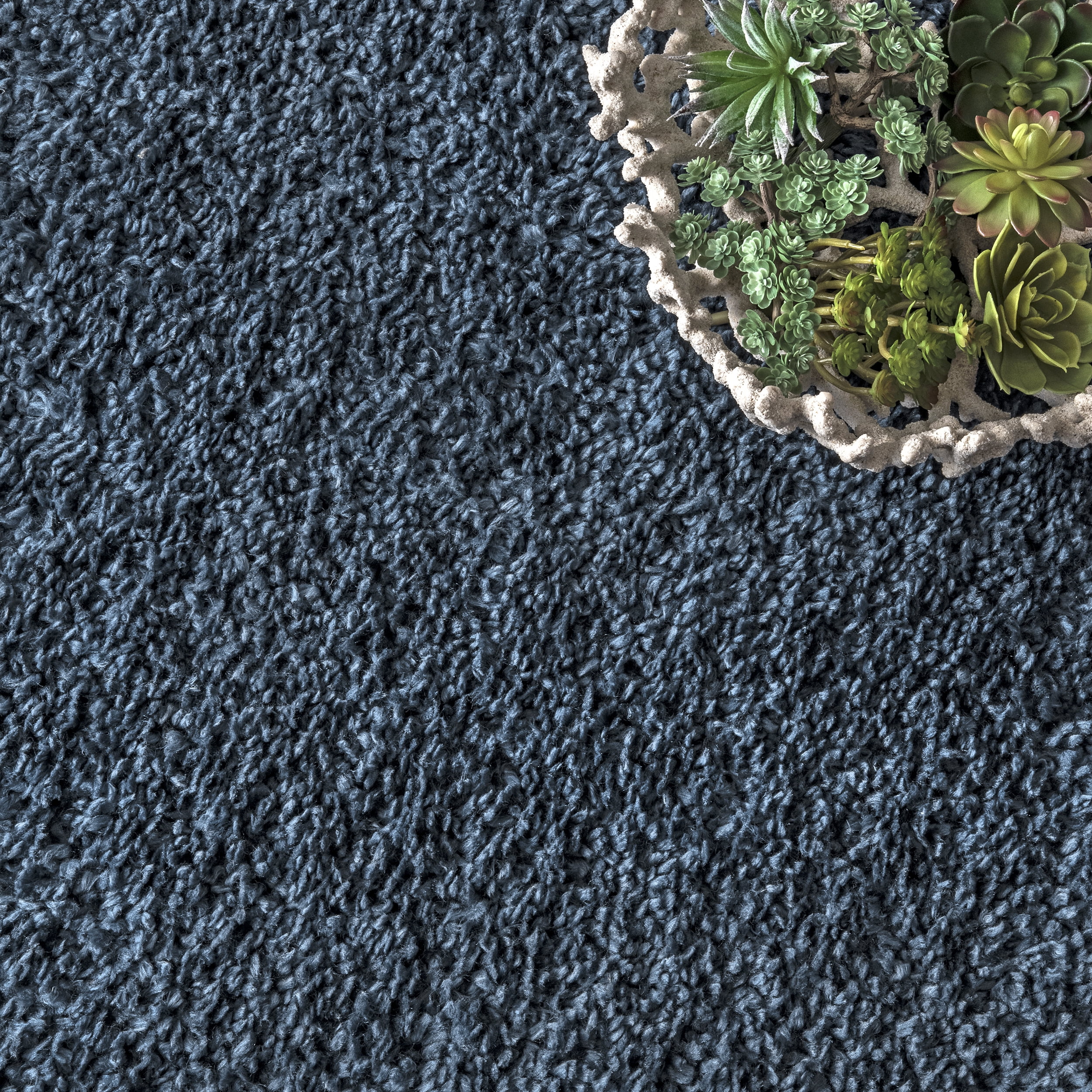 nuLOOM Neva Modern Tasseled Shag Navy 2' x 3' Modern Area Rug