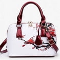 thumbnail image 4 of Bolsos de un solo hombro de PU con cremallera doble con estampado floral para mujer y niña, bolso de mano con 4 remaches, bolsos de mensajero cruzados en la parte inferior Inevent BB6301-04, 4 of 4