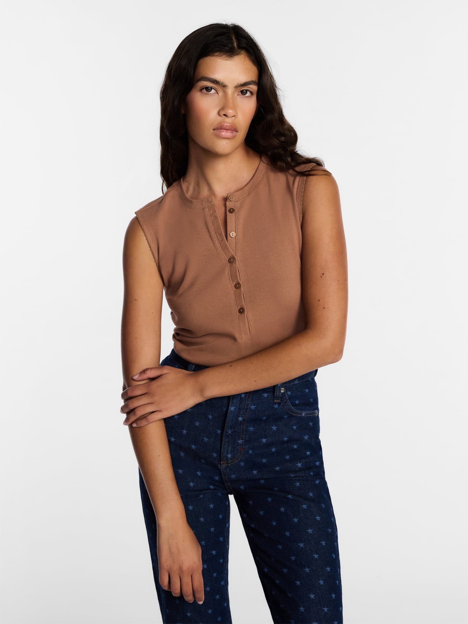 Kacey Lee Women's Henley Tank Top, Sizes XS-XXL - Walmart.com