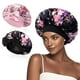 thumbnail image 1 of Gorro de seda satinada Arqumi para mujeres que duermen, 2 unidades, negro+rosa, 1 of 7