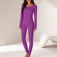 thumbnail image 6 of purcolt Women's Plus Size Thermal Underwear Set Lightweight Long Johns Base Layer Pajama Set for Women Top Bottom, 6 of 8