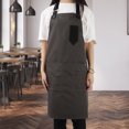 thumbnail image 2 of Delantal de chef unisex gris con bolsillos prácticos para aventuras culinarias, 2 of 8