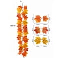thumbnail image 3 of Autumn Hanging Ornament Maple Leaf Vine Fall Festival With Realistic Greenery For Halloween Thanksgiving Front Porch Christmas Decorations Stained Glass Decorative Christmas Garland for Stairs 20 Ft, 3 of 4